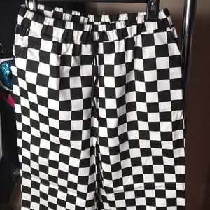 Black And White Checkered Drawstring Pants⚫️⚪️